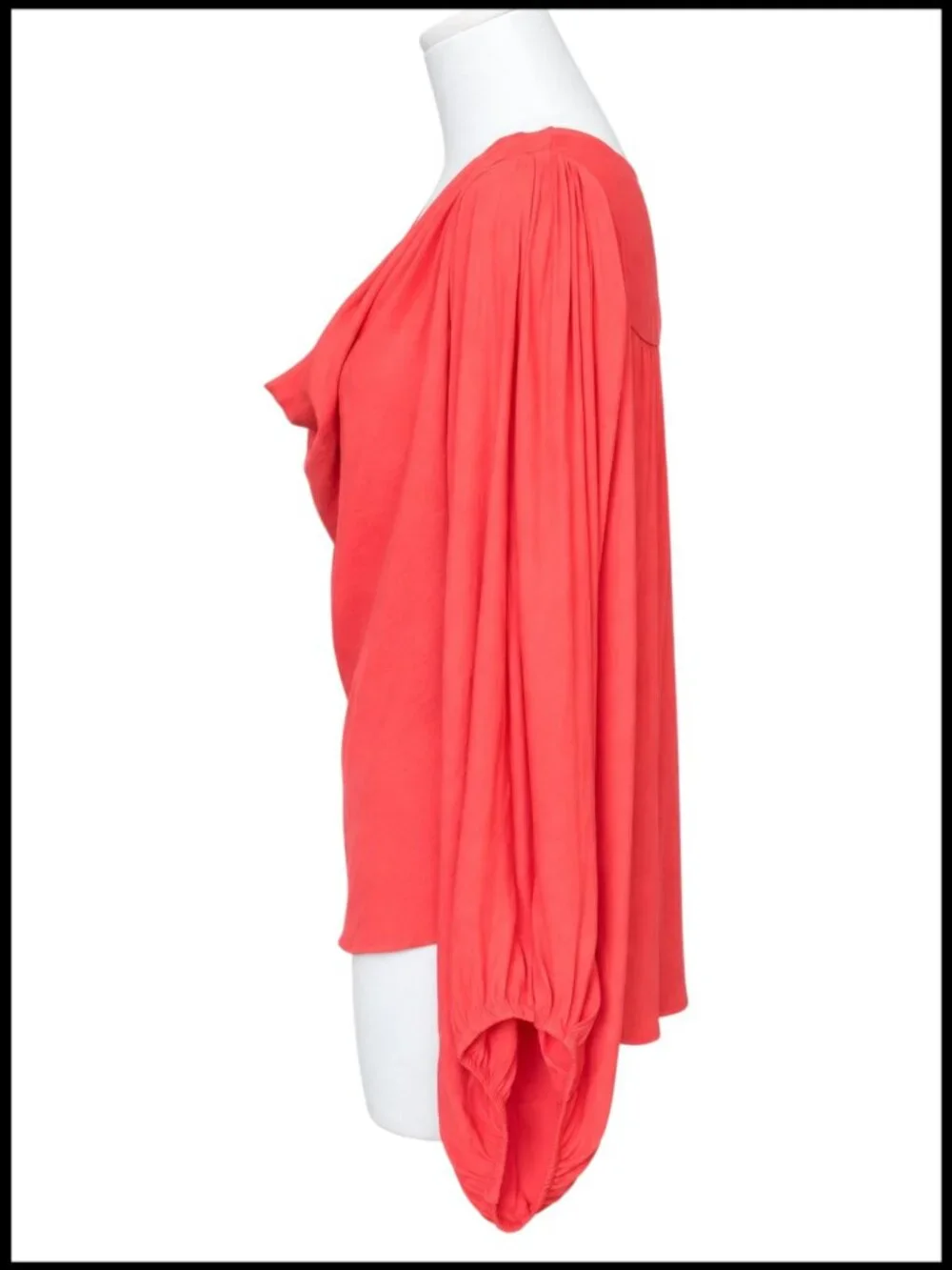 Free People Cowling Around Blouse Coral Orange Cowl Neck S